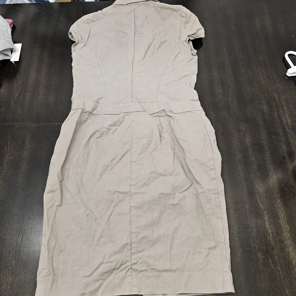 Lafayette 148 New York Beige Midi Dress Size 4 - Picture 3 of 6